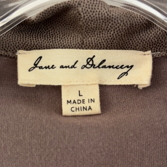 Jane and Delancey Women's Long Sleeve Taupe SZ L Open Waterfall Cardigan - Picture 7 of 9